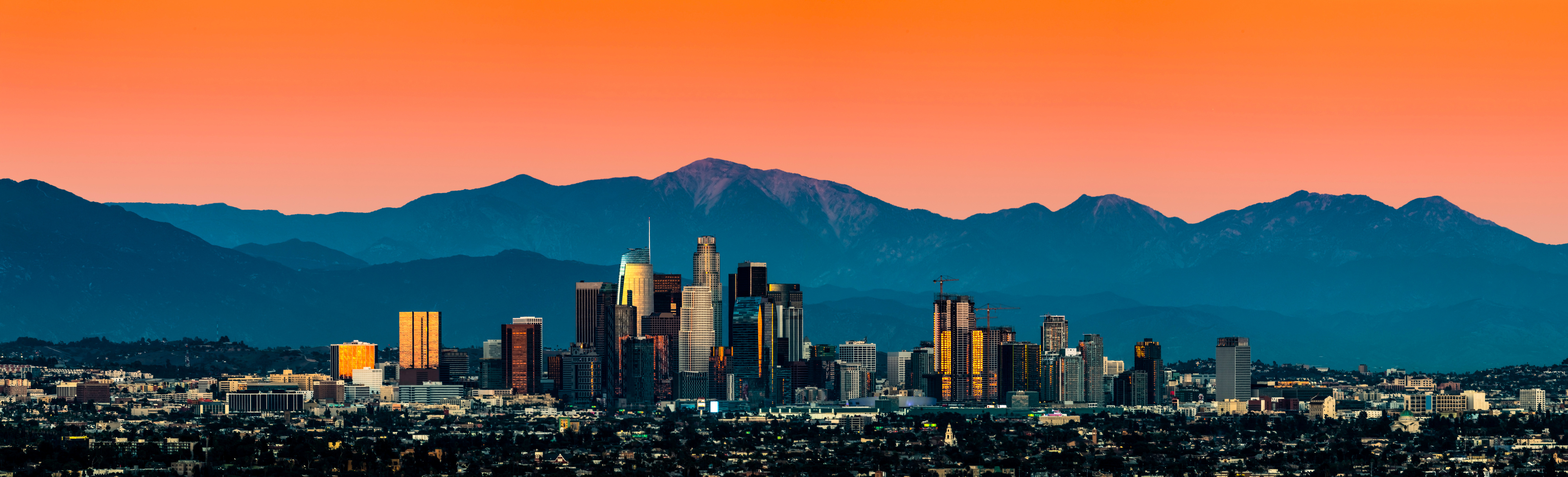 Los Angeles Skyline at sunset classic view
